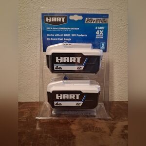 Brand New HART 20V 4.0Ah Lithium-Ion Rechargeable Battery 2-Pack HGBP0212
